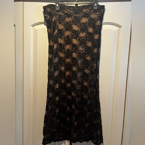 Karen Kane Black and Tan Lace Skirt